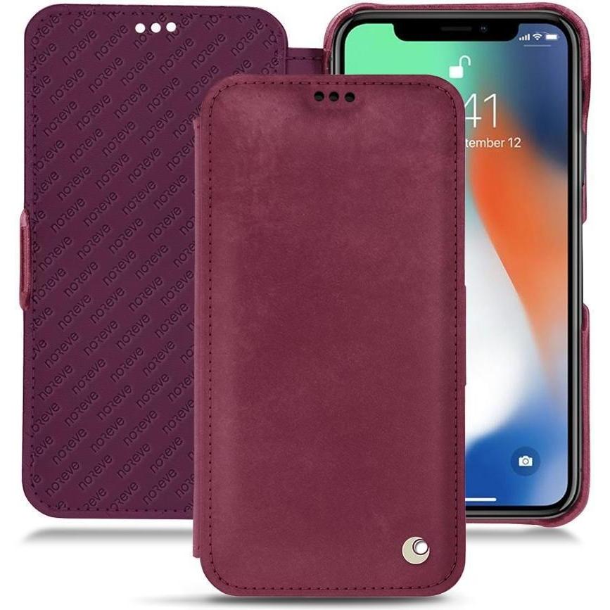 Noreve Lederschutzhülle horizontal (Apple iPhone XS Max), Smartphone Hülle, Violett