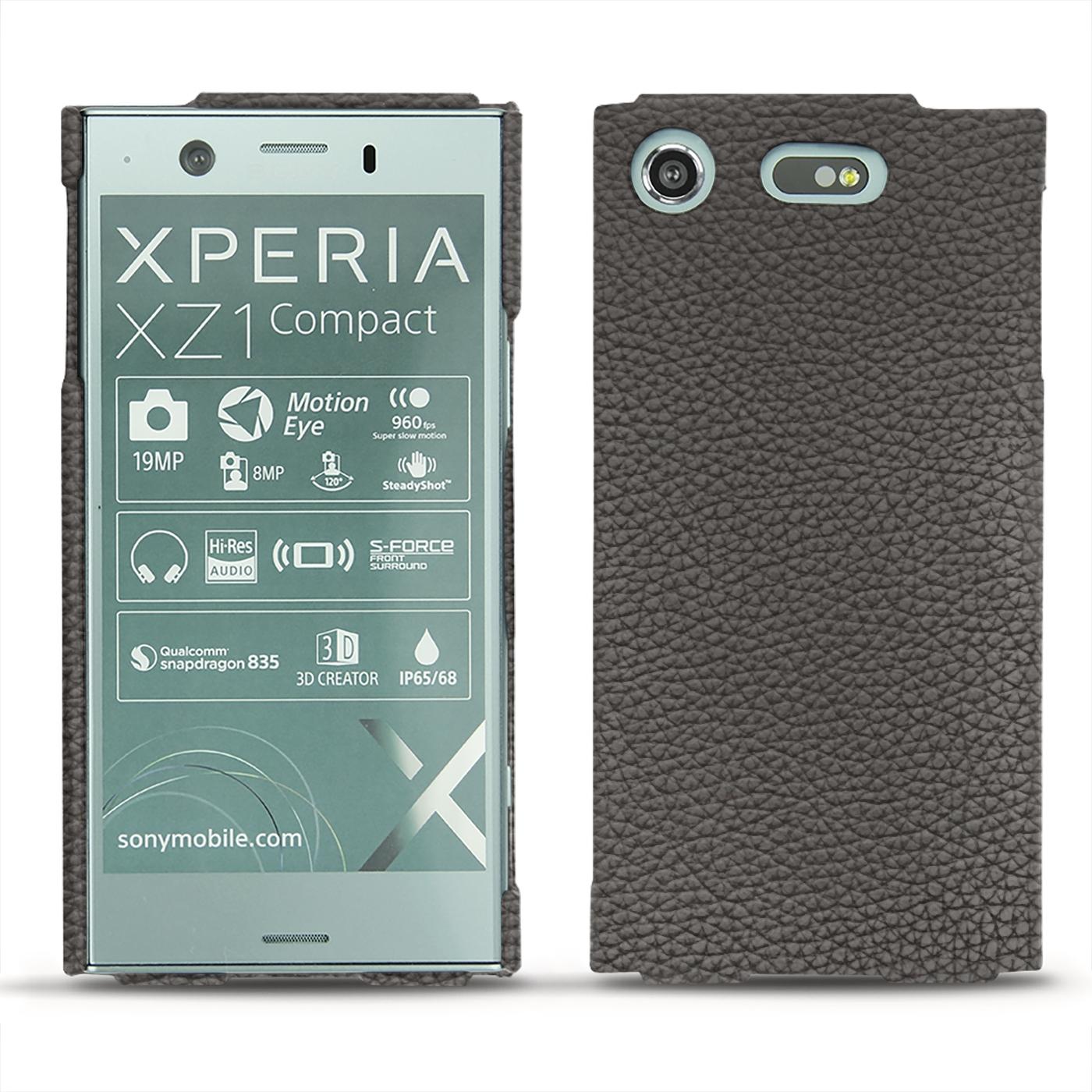 Noreve Lederschutzhülle (Sony Xperia XZ1 Compact), Smartphone Hülle, Grau