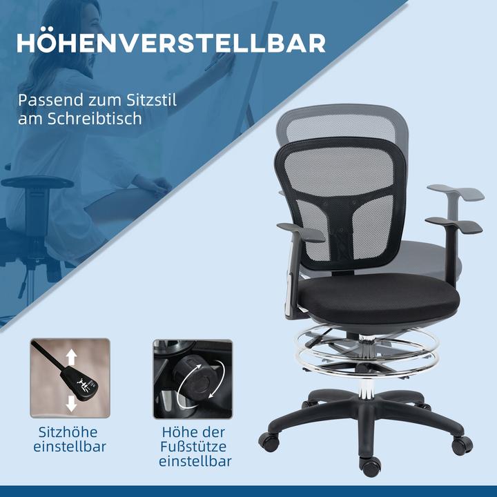Actual product image Vinsetto Height-adjustable office chair with footrest