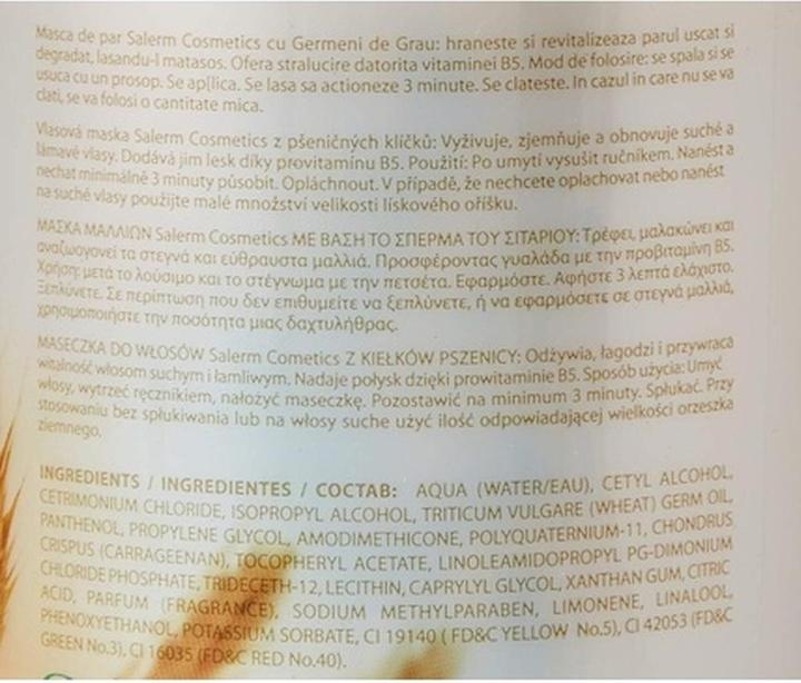 Valeurs nutritives et ingrédients Salerm Masque Germe de Blé 1000 ml (1000 ml)