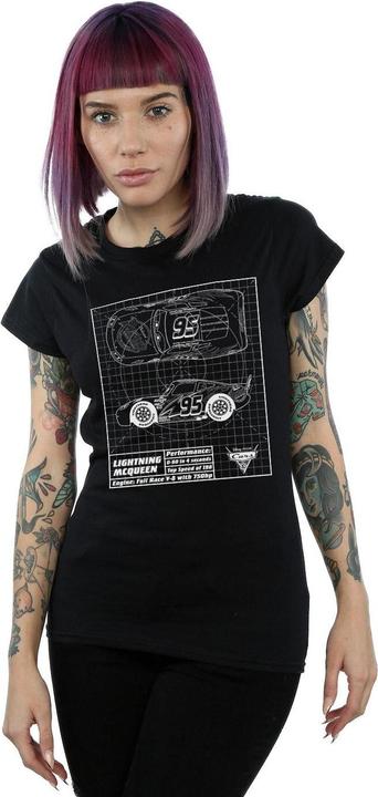 Immagine prodotto Disney Cars Lightning McQueen Blueprint Maglietta Donna (S)