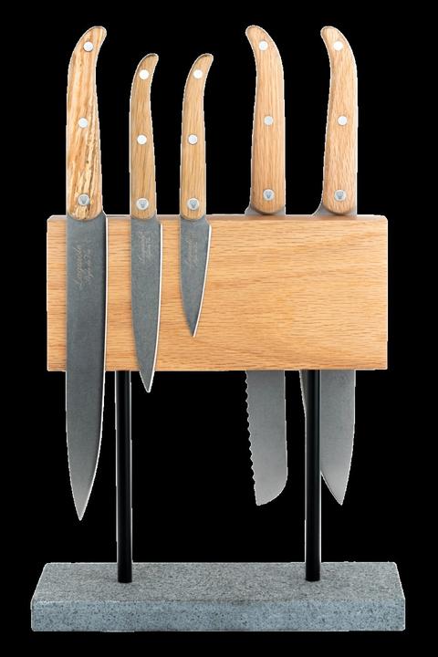 Image du produit Laguiole Magnetisch Messerblock Eichen auf Natursteinfuss