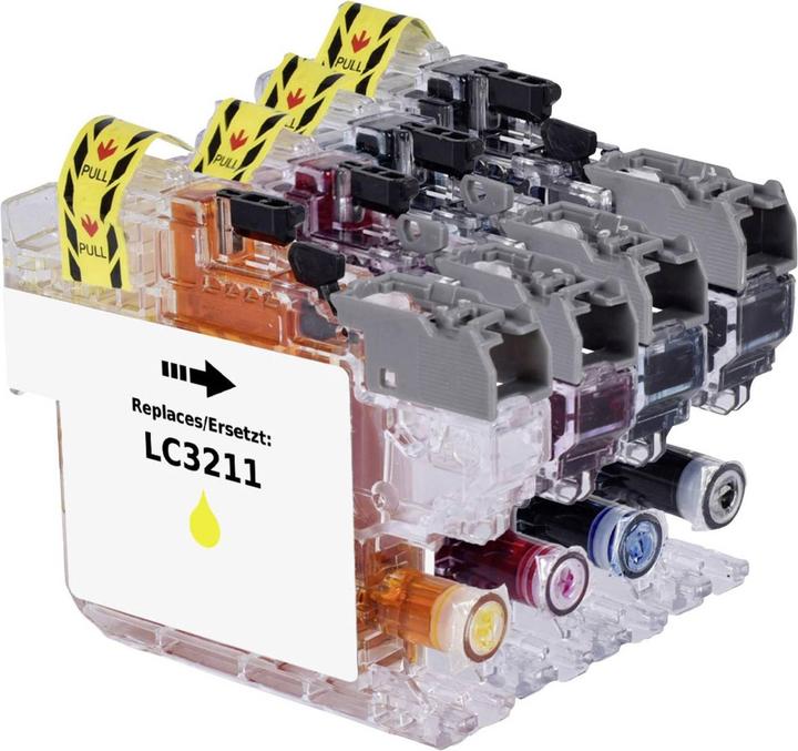 Image du produit Renkforce Pack d'encres de remplacement Brother LC-3211 (LC3211VALDR) Compatible Sch (M, C, Y, CF)