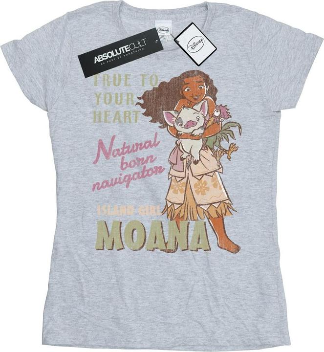 Actual product image Disney Womens/Ladies Moana Natural Born Navigator Cotton T-Shirt (S)