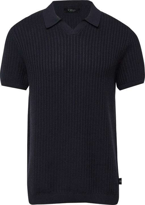 Produktbild s.Oliver Strukturiertes Strick-Polo mit Rippbündchen (M)