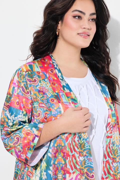 Image du produit Angel of Style Kimono, Satin mit Alloverdruck, Quasten-Zierbans (46)