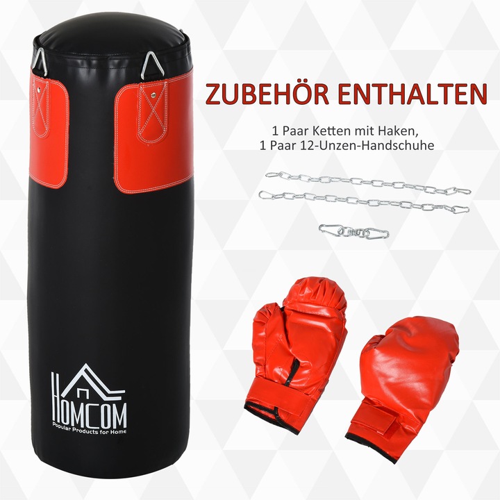 Actual product image Homcom Punching bag with boxing gloves (30 cm, 16 kg)