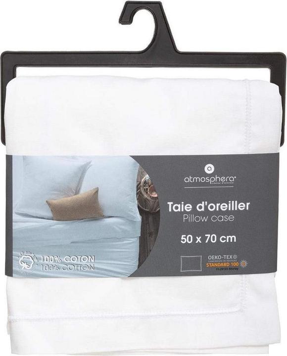 Atmosphera Taie d'oreiller Blanc Multicolore 70 x 50 cm (Housse de couette, 70 x 50 cm)