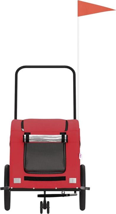 Produktbild vidaXL Fahrradanhänger Hunde Rot Oxford-Gewebe und Eisen