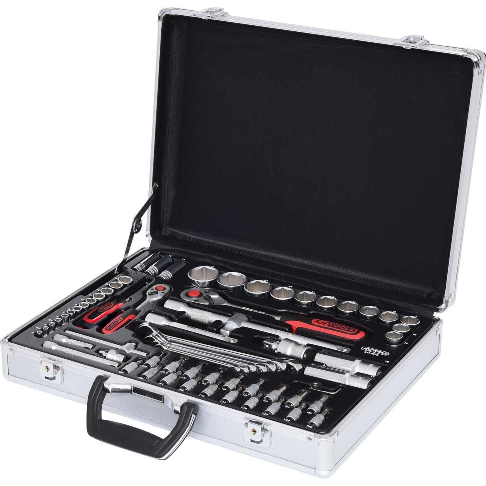 KS Tools, Steckschlüssel + Stecknuss, 1/4 +1/2 Steckschl. 70-tlg. (1/4")