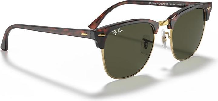 Actual product image Ray Ban CLUBMASTER RB3016 green on mock tortoise /arista M