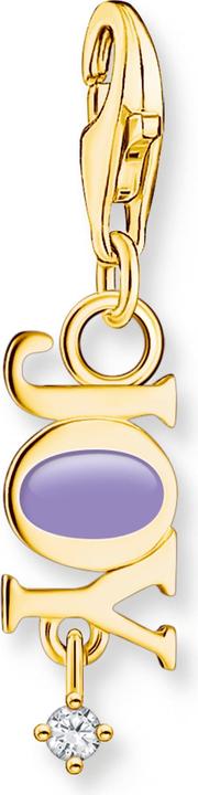 Produktbild Thomas Sabo Charm-Anhänger Joy mit Weissem Stein Vergoldet (Emaille, 925er Silber)