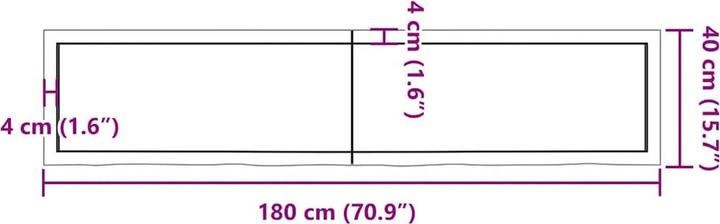 Actual product image vidaXL Oak Nature (180 x 40 x 4 cm)