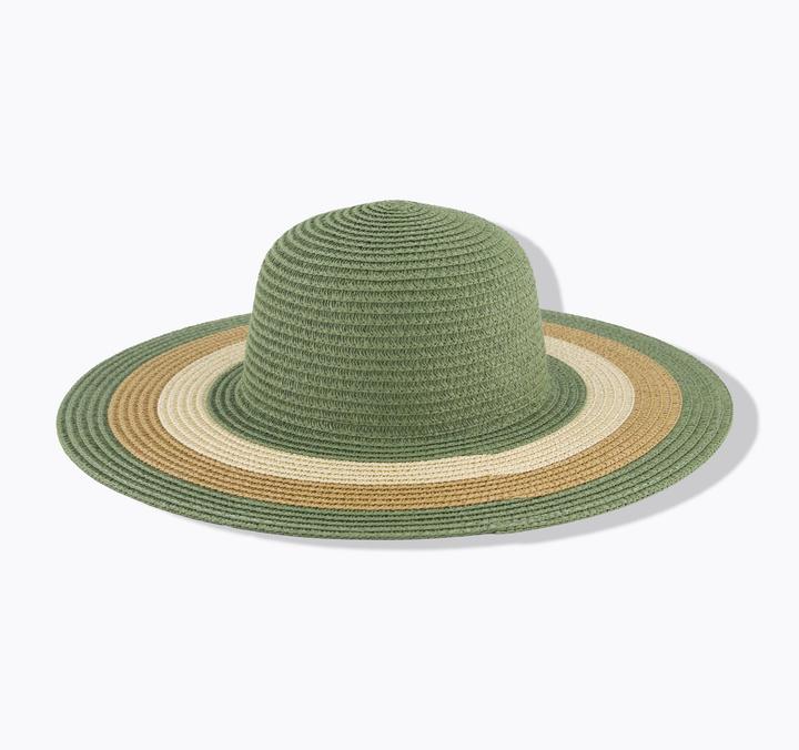 Actual product image Ulla Popken Straw hat, stripes, wide brim