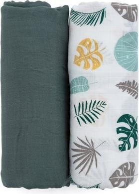 Petite&Mars Misty Cloth Diapers - Misty Green, 120 x 120 cm, 2 pcs (120 cm)