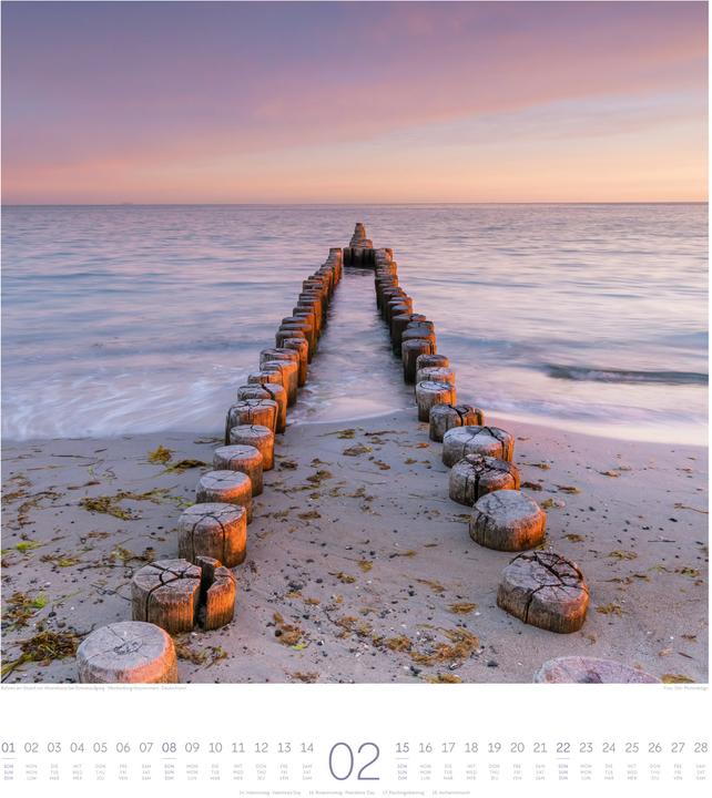 Image du produit Meeresstille Kalender 2026 (48 x 54 cm, Couverture rigide, Anglais, Français, Allemand)