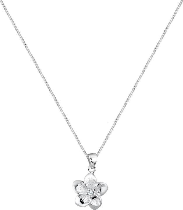 Produktbild Elli DIAMONDS Halskette Frangipani Blüte Diamant (0.03 ct) 925 Silber (925 Sterling Silber, 45 cm)