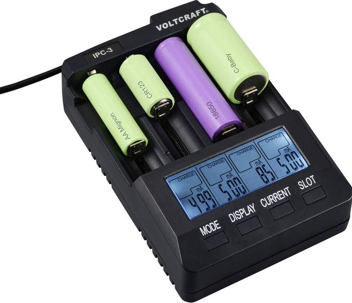 Actual product image Voltcraft Round cell charger IPC-3 (1 pcs., 14500, 18650, AA, CR123A, Chargers without battery)