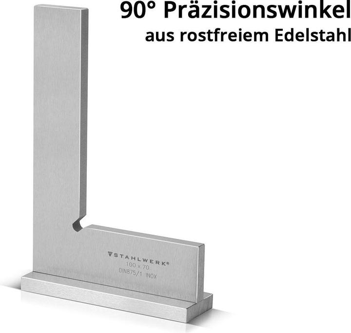 Actual product image Stahlwerk Stop bracket 90° 100 x 70 mm DIN 875/1 made of stainless steel
