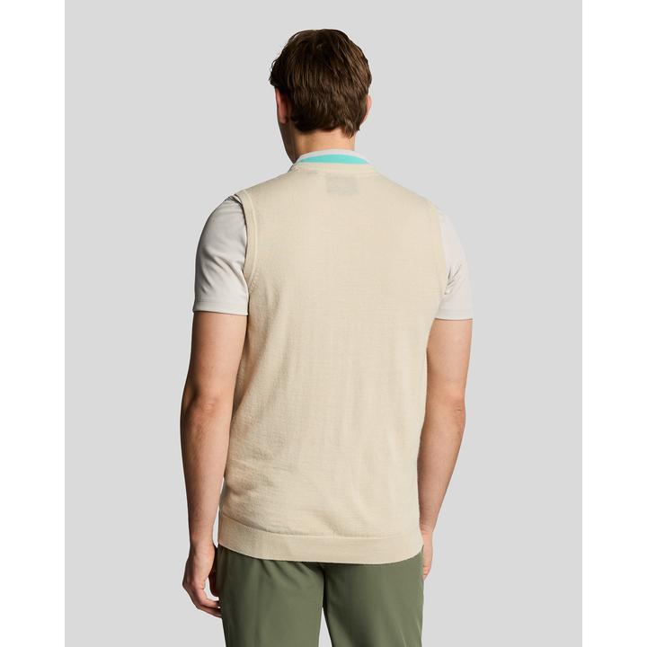 Produktbild Lyle and Scott Strickweste mit V-Ausschnitt aus Merinowolle (XXL)