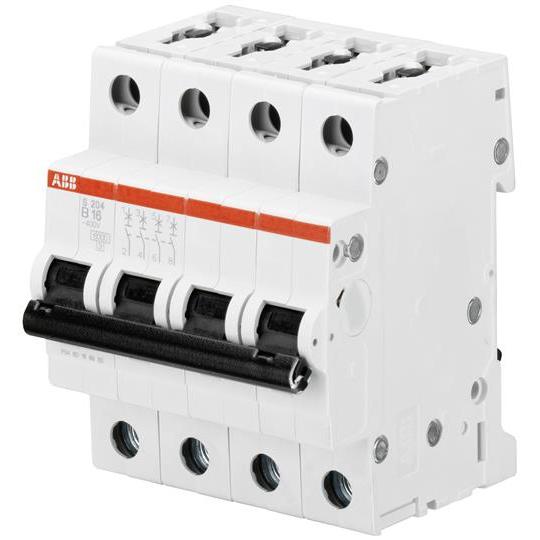 ABB, Schutzschalter, S204-B6 Sicherungsautomat B-Char.,6kA,6A,4P