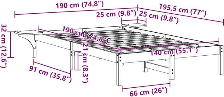 Image du produit vidaXL Bett (140 x 190 cm)