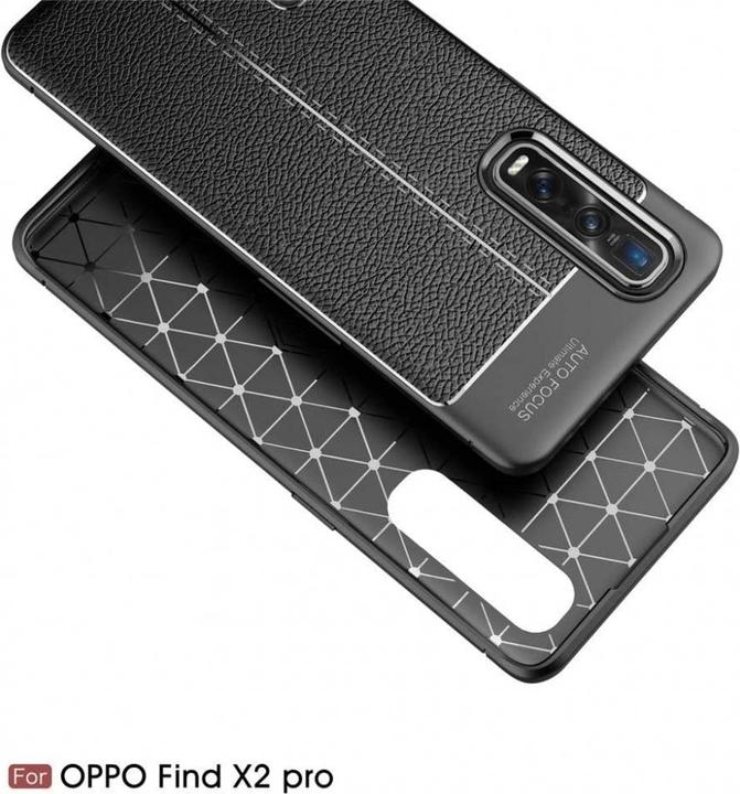 Actual product image Screenguard Oppo Find X2 Pro Case Leather Design TPU Cover (Oppo Find X2 Pro)