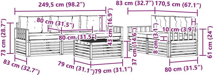Produktbild vidaXL Outdoor-Sofa
