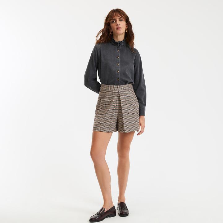 Actual product image La Redoute Collections Langärmelige Bluse mit gerüschtem Stehkragen (44)