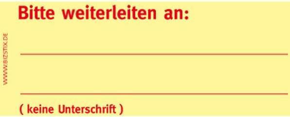 Bizstix Sticky notes 75x35mm yellow 'Please forward to' PU=5 pads (35 x 75 mm)