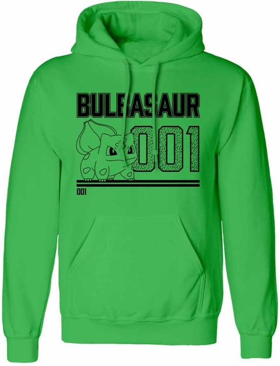 Immagine prodotto Pokémon Felpa con Cappuccio Bulbasaur Disegno a Tratto Adulto Unisex (M)