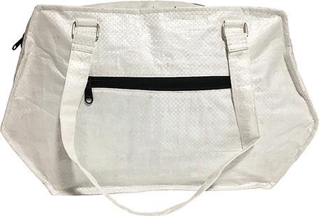 Actual product image Bekos Upcycling - noble handbag from recycled rice bags flower