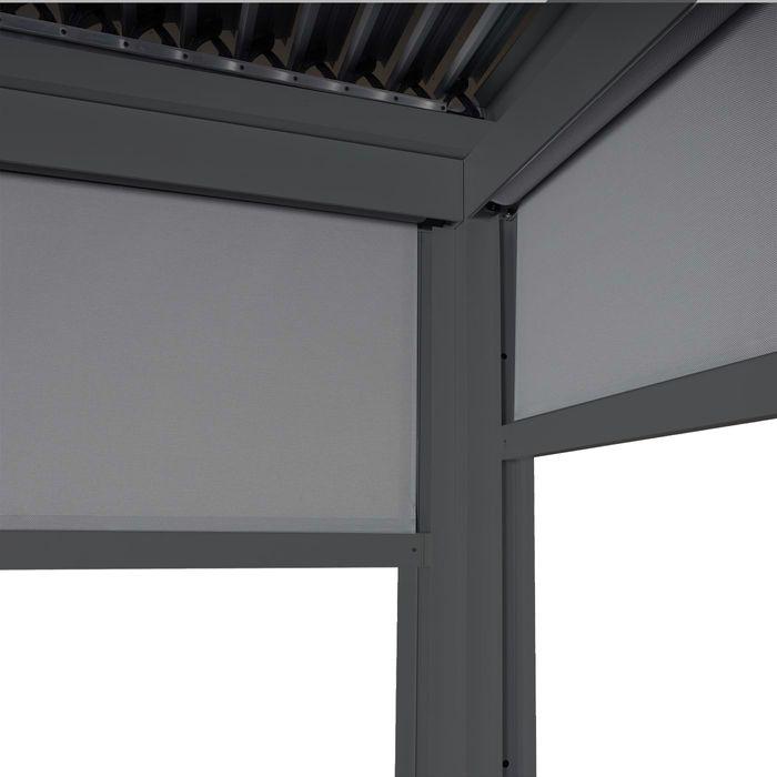 Actual product image Mendler Side panel for pergola HWC-L41, fabric/textile 3x3.7m, anthracite (300 cm, 370 cm)