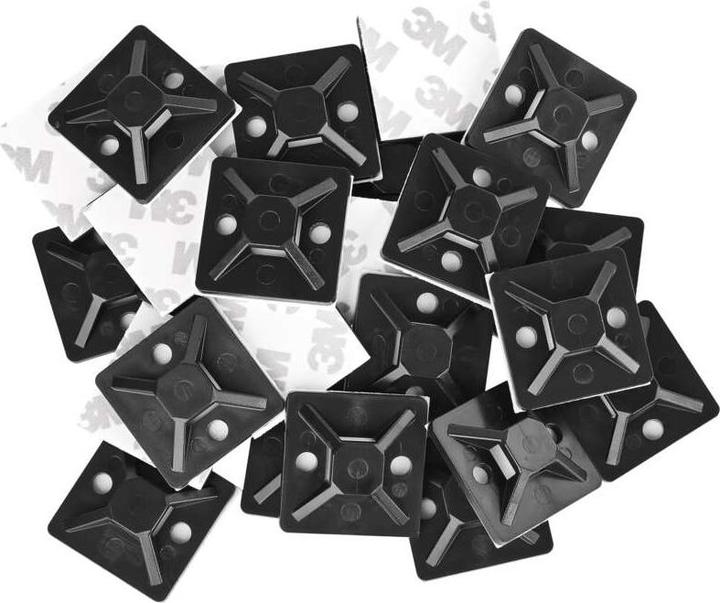 Produktbild Emos Selbstklebende Basis 30×30, schwarz, 25 Stk