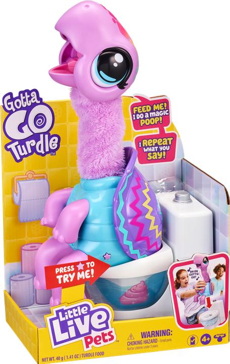 Immagine prodotto Moose Little Live Pets - Tartaruga di peluche interattiva Gotta Go che si dimena, fa la cacca e parla