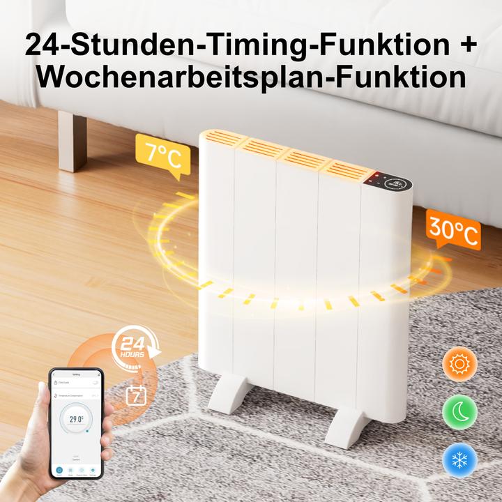 Produktbild Emke Elektro-Heizkörper 1000W LCD Display Synchronization Function Anthrazit (700 W)