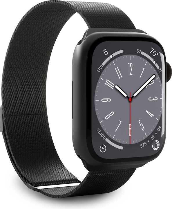 Actual product image Puro Milanese Magnetic Band - Pasek ze stali nierdzewnej do Apple Watch 42/44/45/49 mm (czarny) (42 mm, 44 mm, 45 mm, 49 mm, Stainless steel, Apple Watch Series 1, Apple Watch Series 2, Apple Watch Series 3, Apple Watch Series 4, Apple Watch Series 5, Apple Watch Series 6, Apple Watch Series 7, Apple Watch Series 8, Apple Watch Series 9, Apple Watch SE, Apple Watch Ultra, Apple Watch Ultra 2)