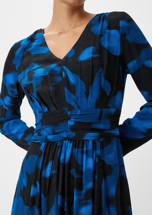 Image du produit Comma Kleid Gemustertes Midikleid aus Crêpe (38)