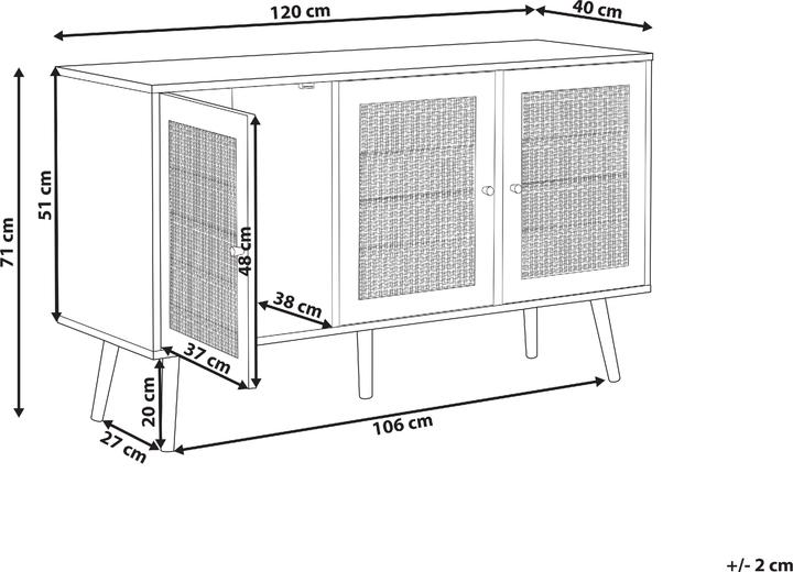 Image du produit Beliani Perote (120 x 40 x 71 cm)