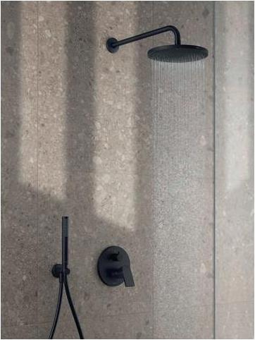 Produktbild Duravit Stabbrause rund schwarz matt (1 Strahlarten, 21 l/min)