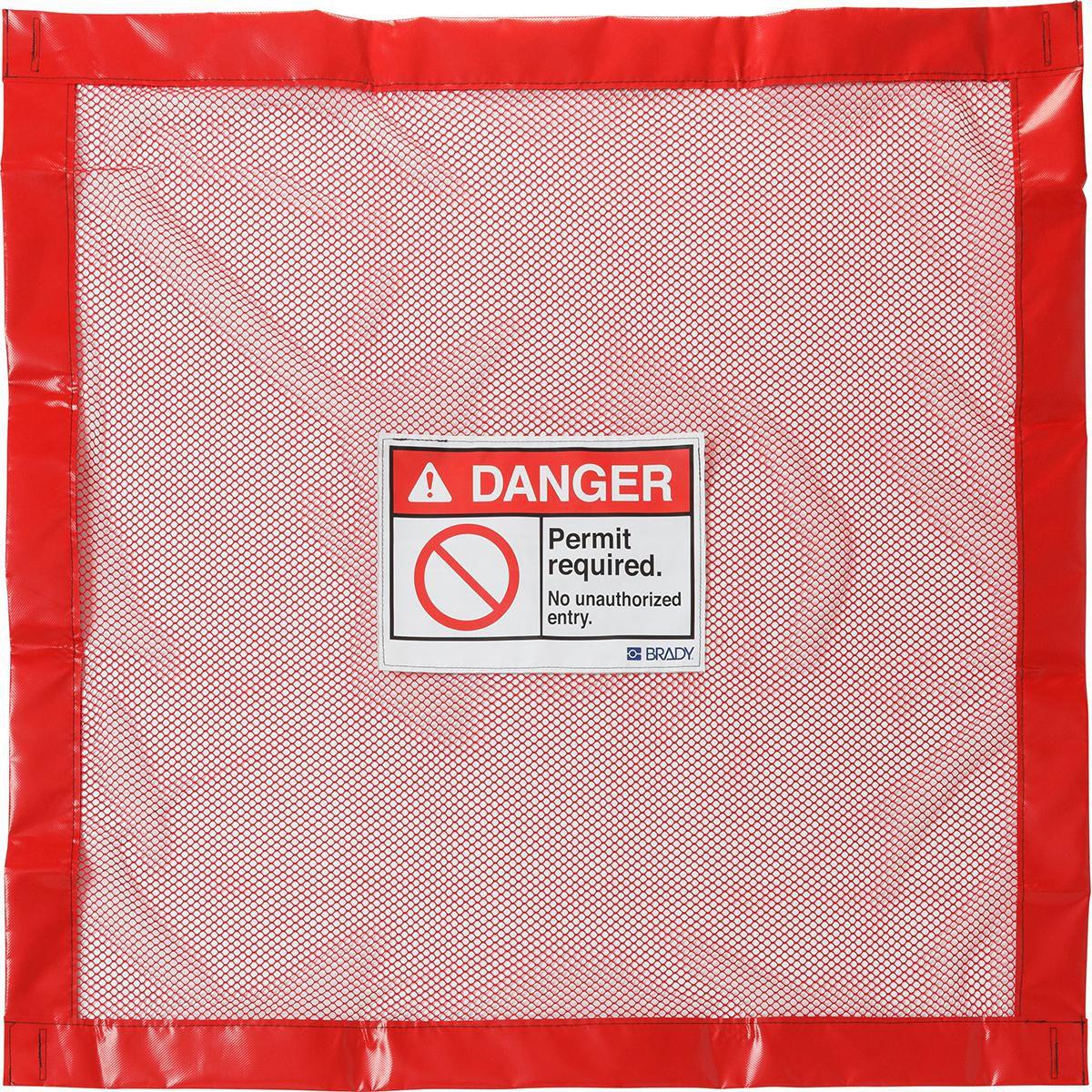 Brady, Etiketten, Verschliessbaren Schachtabdeckungen, PVC-beschichtetes Polyester, Rot, Genehmigung erforderli