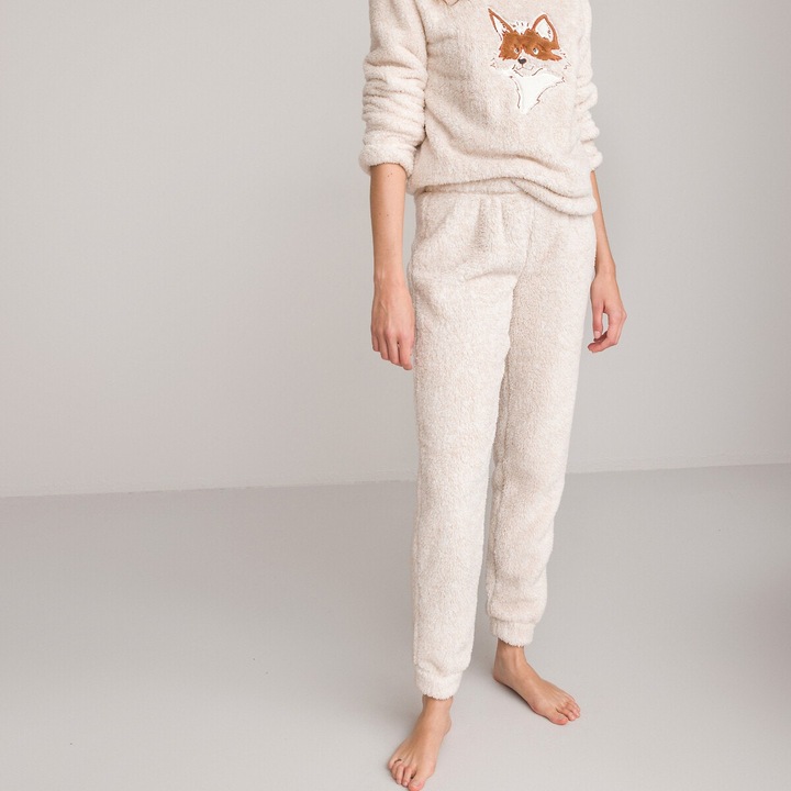 Actual product image La Redoute Collections Embroidered faux fur pyjamas (W32/L34)