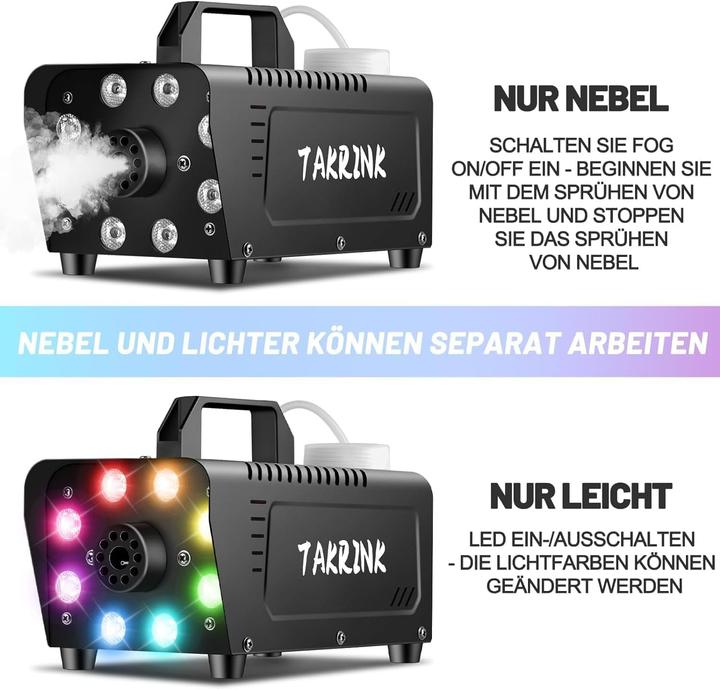 Immagine prodotto Takrink Nebelmaschine mit RGB Lichteffekt und Fernbedienung