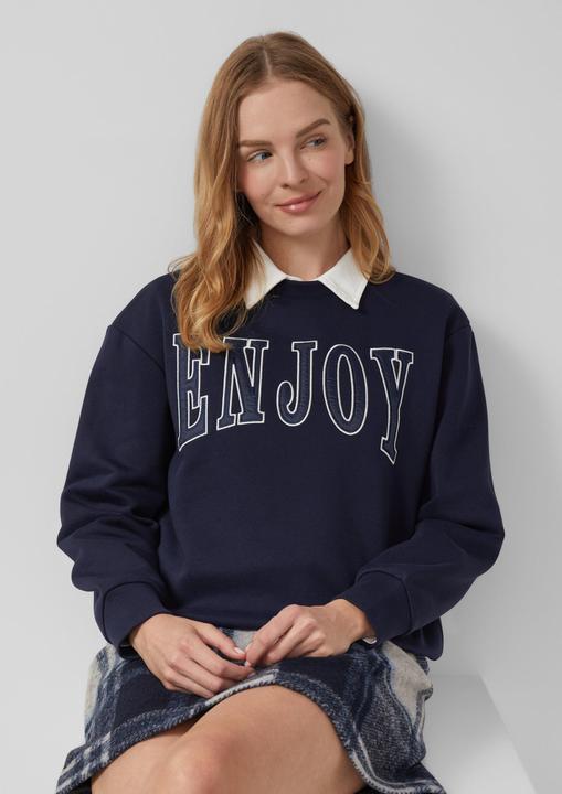 Produktbild s.Oliver Sweatshirt Angerautes Sweatshirt mit Wording (32)