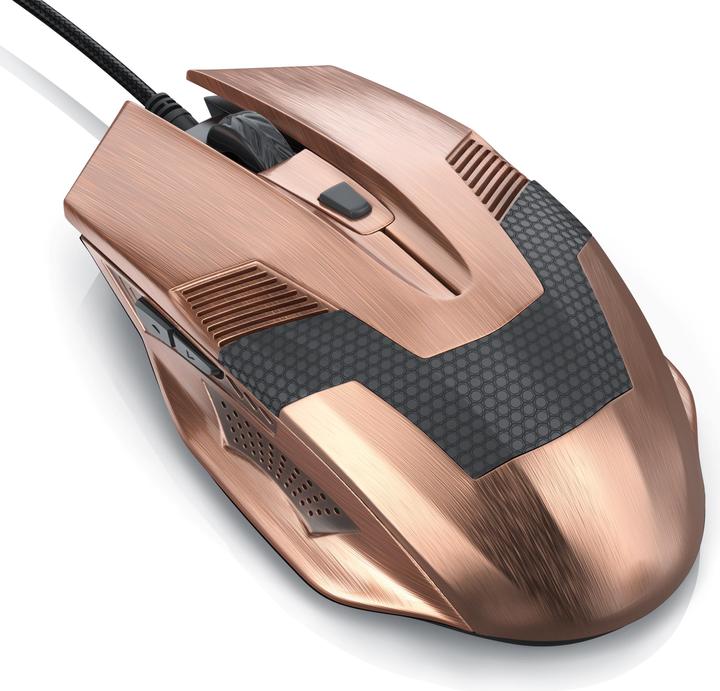 Produktbild CSL Gaming Maus, kabelgebunden, Gaming Maus im Copper-Look 2400 dpi, Abtastrate wählbar, Kupferfarben (Kabelgebunden)