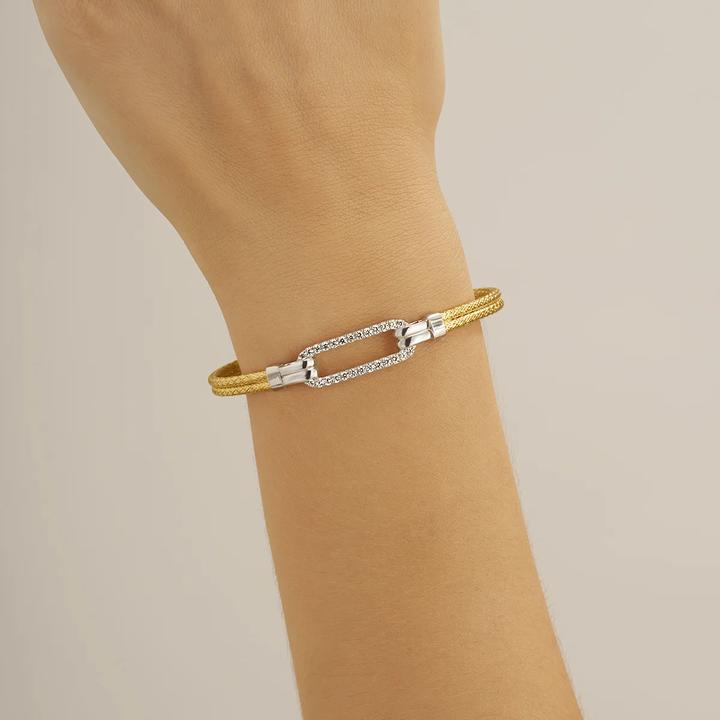 Immagine prodotto Charles Garnier Bracciale bicolore in argento, zirconi (Ossidi di oro, argento e zirconio)