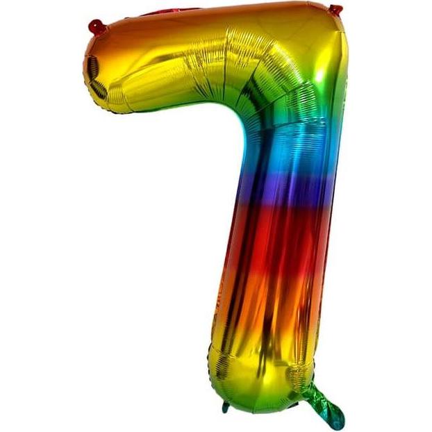 MICA Festival Folienballon Zahl 7 bunt - ca. 86 cm