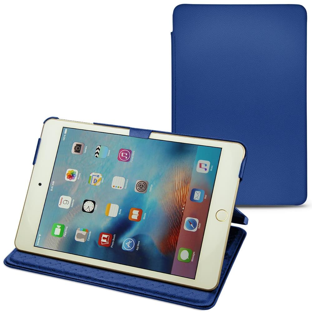 Noreve Lederschutzhülle horizontal (IPad Mini 4), Tablet Hülle, Blau