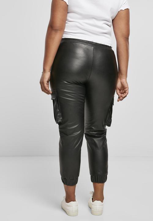 Actual product image Urban Classics Ladies Faux Leather Cargo Pants - 13445 (L)