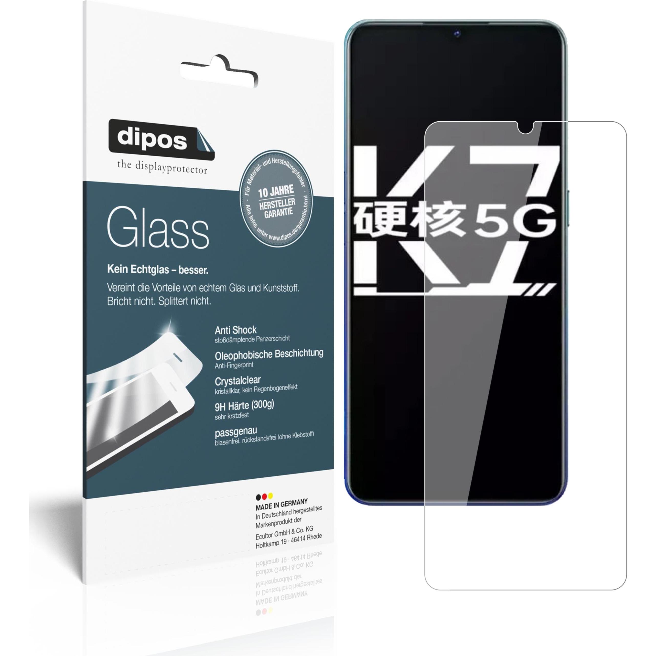 Dipos Displayschutz Anti-Shock (2 Stück, Oppo K7 5G), Smartphone Schutzfolie, Transparent